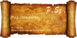 Puj Szederke névjegykártya